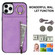 iPhone 11 Pro Max Retro Ring and Zipper RFID Card Slot Phone Case - Purple