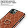 iPhone 11 Pro Max Rhombic PU Leather Phone Case with Ring Holder - Brown