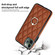 iPhone 11 Pro Max Rhombic PU Leather Phone Case with Ring Holder - Brown