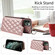 iPhone 11 Pro Max Rhombic Texture Card Bag Phone Case with Short Lanyard - Rose Gold
