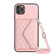 iPhone 11 Pro Max Rhombic Texture Card Bag RFID Phone Case with Long Lanyard - Rose Gold