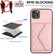 iPhone 11 Pro Max Rhombic Texture Card Bag RFID Phone Case with Long Lanyard - Rose Gold