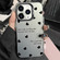 iPhone 11 Pro Max Silver Painting PC Hybrid TPU Phone Case - Love Hearts Black