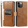 iPhone 11 Pro Max Simple 6-Card Wallet Leather Phone Case - Brown
