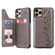 iPhone 11 Pro Max Six Cats Embossing Pattern Protective Case with Holder & Card Slots & Photo Frame - Grey