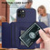 iPhone 11 Pro Max Skin Feel Four Card Slots Phone Case with Wrist Strap - Blue