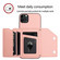 iPhone 11 Pro Max Skin Feel Four Card Slots Phone Case with Wrist Strap - Pink