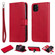 iPhone 11 Pro Max Solid Color Horizontal Flip Protective Case with Holder & Card Slots & Wallet & Photo Frame & Lanyard - Red