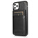 iPhone 11 Pro Max Solid Color PC + TPU Protective Case with Holder & Card Slots - Black