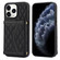 iPhone 11 Pro Max Splicing Rhombic Texture Card Bag Phone Case with Long Lanyard - Black