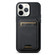 iPhone 11 Pro Max Suteni H02 Litchi Leather Card Wallet Stand Back Phone Case - Black