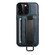 iPhone 11 Pro Max Suteni H13 Card Wallet Wrist Strap Holder PU Phone Case - Blue