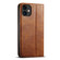 iPhone 11 Pro Max Suteni J02 Oil Wax Wallet Leather Phone Case - Brown