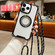 iPhone 11 Pro Max Traveler Crossbody Lanyard MagSafe Four-corner TPU Clear Phone Case - Black