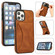 iPhone 11 Pro Max Ultra-thin Shockproof Protective Case with Holder & Metal Magnetic Function - Brown