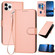 iPhone 11 Pro Max YX0070 Carbon Fiber Buckle Leather Phone Case with Lanyard - Pink