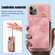 iPhone 11 Pro Max Zipper Card Bag Back Cover Phone Case - Pink
