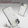 iPhone 11 Pro Max Zipper Card Bag Phone Case with Dual Lanyard - White