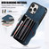 iPhone 11 Pro Max Zipper RFID Card Slot Phone Case with Short Lanyard - Blue