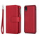 iPhone XR 2 in 1 Solid Color Zipper Shockproof Protective Case with Card Slots & Bracket & Photo Holder & Wallet Function - Red