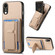 iPhone XR Carbon Fiber Fold Stand Elastic Card Bag Phone Case - Khaki