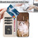 iPhone XR Cartoon Cats Leather Phone Case - Beige White