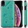 iPhone XR Cat Bee Embossing Pattern Shockproof Protective Case with Card Slots & Photo Frame - Green