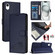 iPhone XR Cat Rat Embossed Pattern RFID Leather Phone Case with Lanyard - Blue