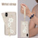 iPhone XR Crossbody Flower Pattern Leather Phone Case - White