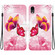 iPhone XR Crystal Texture Colored Drawing Leather Phone Case - Pink Butterflies