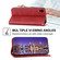 iPhone XR Cubic Grid Calf Texture Magnetic Closure Leather Phone Case - Red