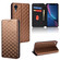 iPhone XR Cubic Grid Texture Flip Leather Phone Case - Brown