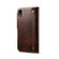 iPhone XR Denior Oil Wax Cowhide Magnetic Button Horizontal Flip Leather Case with Card Slots & Wallet - Brown