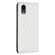 iPhone XR Diamond Lattice Magnetic Leather Flip Phone Case - White