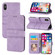 iPhone XR Embossed Striped Magnetic Buckle PU + TPU Horizontal Flip Leather Case with Holder & Card Slot & Wallet & Photo Frame & Sling - Purple