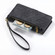 iPhone XR Geometric Zipper Wallet Side Buckle Leather Phone Case - Black