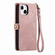 iPhone XR Geometric Zipper Wallet Side Buckle Leather Phone Case - Pink