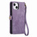 iPhone XR Geometric Zipper Wallet Side Buckle Leather Phone Case - Purple