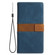 iPhone XR Grid Stitching Leather Phone Case with Lanyard - Blue