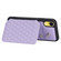 iPhone XR Grid Texture Card Bag Phone Case with Lanyard - Purple