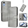 iPhone XR Line Splicing Buckle Retro Leather Phone Case - Grey