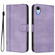iPhone XR Line Splicing Buckle Retro Leather Phone Case - Purple