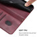 iPhone XR Line Splicing Buckle Retro Leather Phone Case - Wine Red
