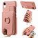 iPhone XR Litchi Leather Oil Edge Ring Zipper Wallet Back Phone Case - Pink