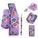 iPhone XR POLA Flower Multi-functional Crossbody Zipper Wallet Leather Phone Case - Purple