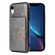 iPhone XR PU + TPU + PC Shockproof Back Cover Case with Card Slot & Holder - Grey