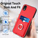iPhone XR R20 Ring Card Holder Phone Case - Red