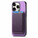 iPhone XR Retro Magsafe Card Bag PU Back Cover Phone Case - Purple