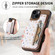 iPhone XR Retro Painted Zipper Wallet Back Phone Case - Brown