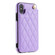 iPhone XR Rhombic Dual Buckle Card Slots Phone Case with Lanyard - Purple